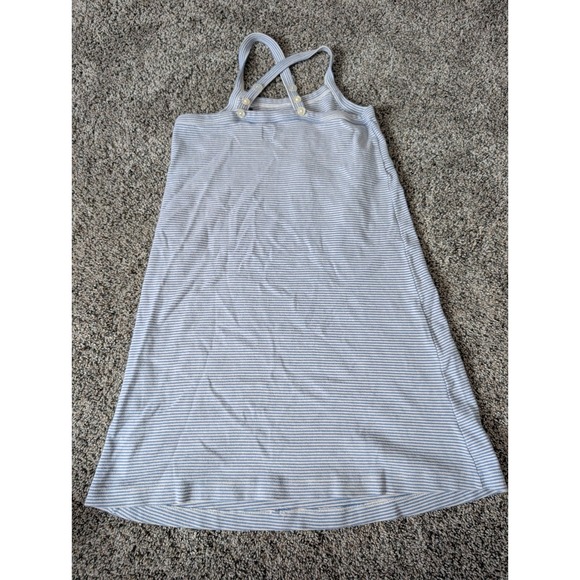 Vintage 1999 Gap Blue White Striped Cotton Star Applique Dress Large - Picture 2 of 6